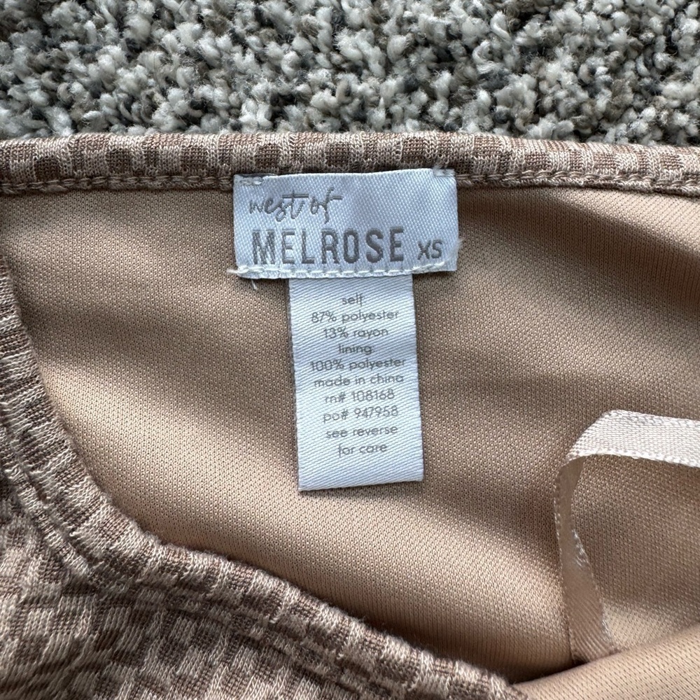 WEST OF MELROSE Tank Dress Womens Sz XS Tan Multi print lined minidress NWT - Picture 9 of 12
